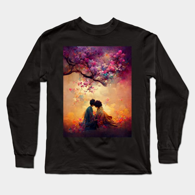 Love and sakura Long Sleeve T-Shirt by MorningPanda